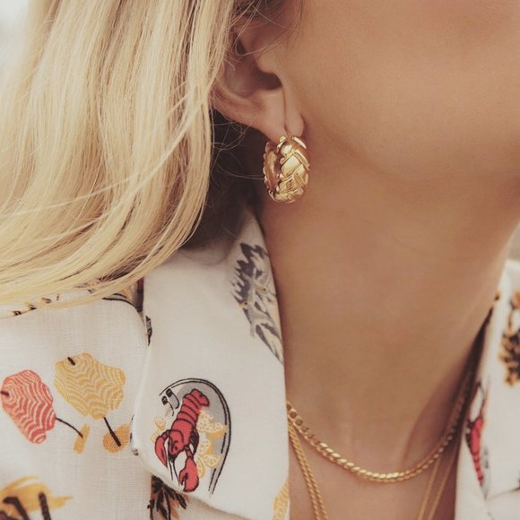 *NEW 925 Sterling Silver Textured Hoop Earrings B - Picture 2 of 8